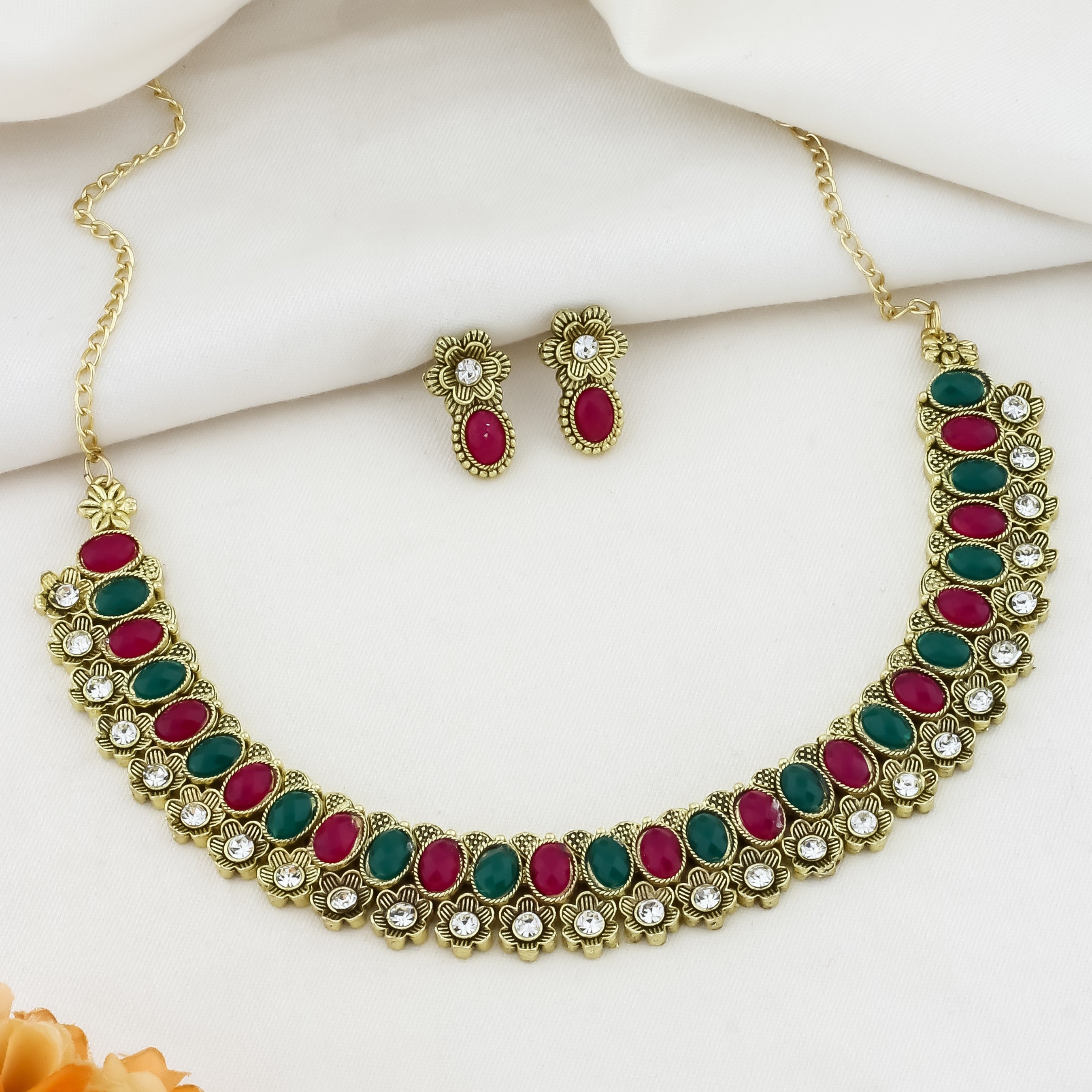 Silver Plated Necklace Set With Princess Unique Jewellery Sets Jewellery set 1