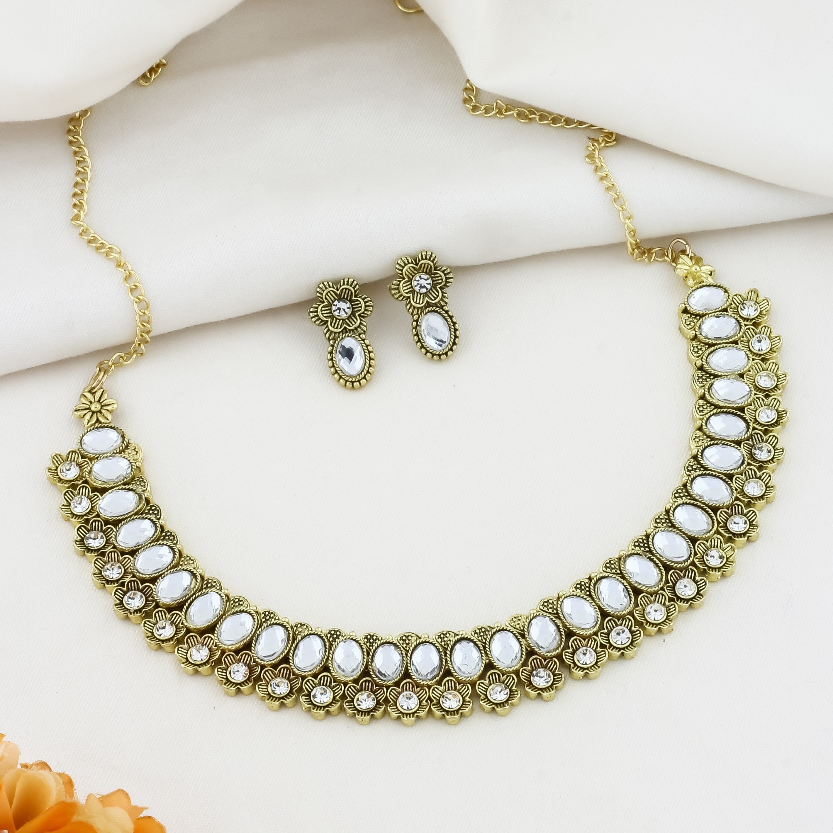 Silver Plated Necklace Set With Princess Unique Jewellery Sets Jewellery set 1