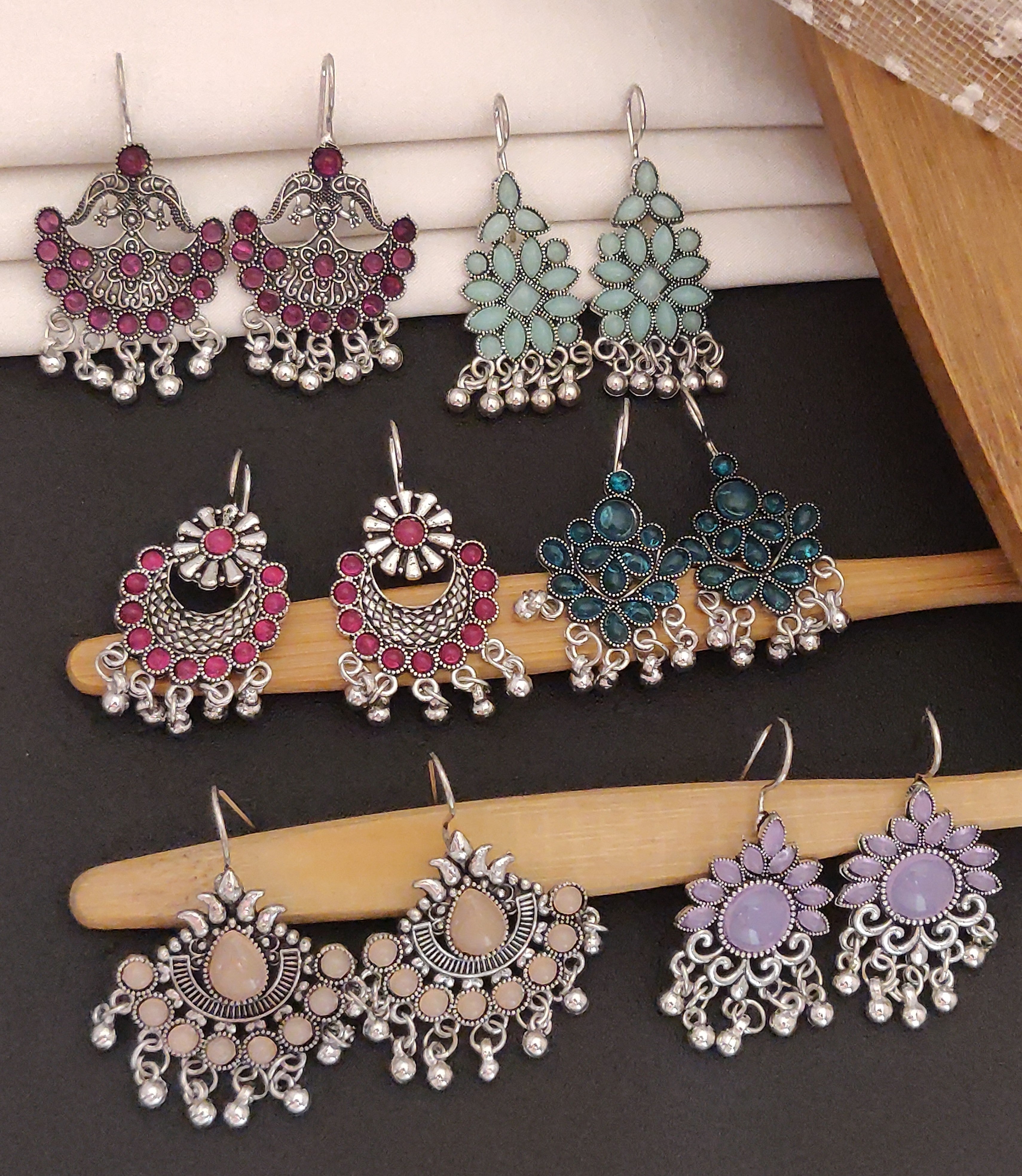 Silver Plated Earrings ( Combo Of 6)