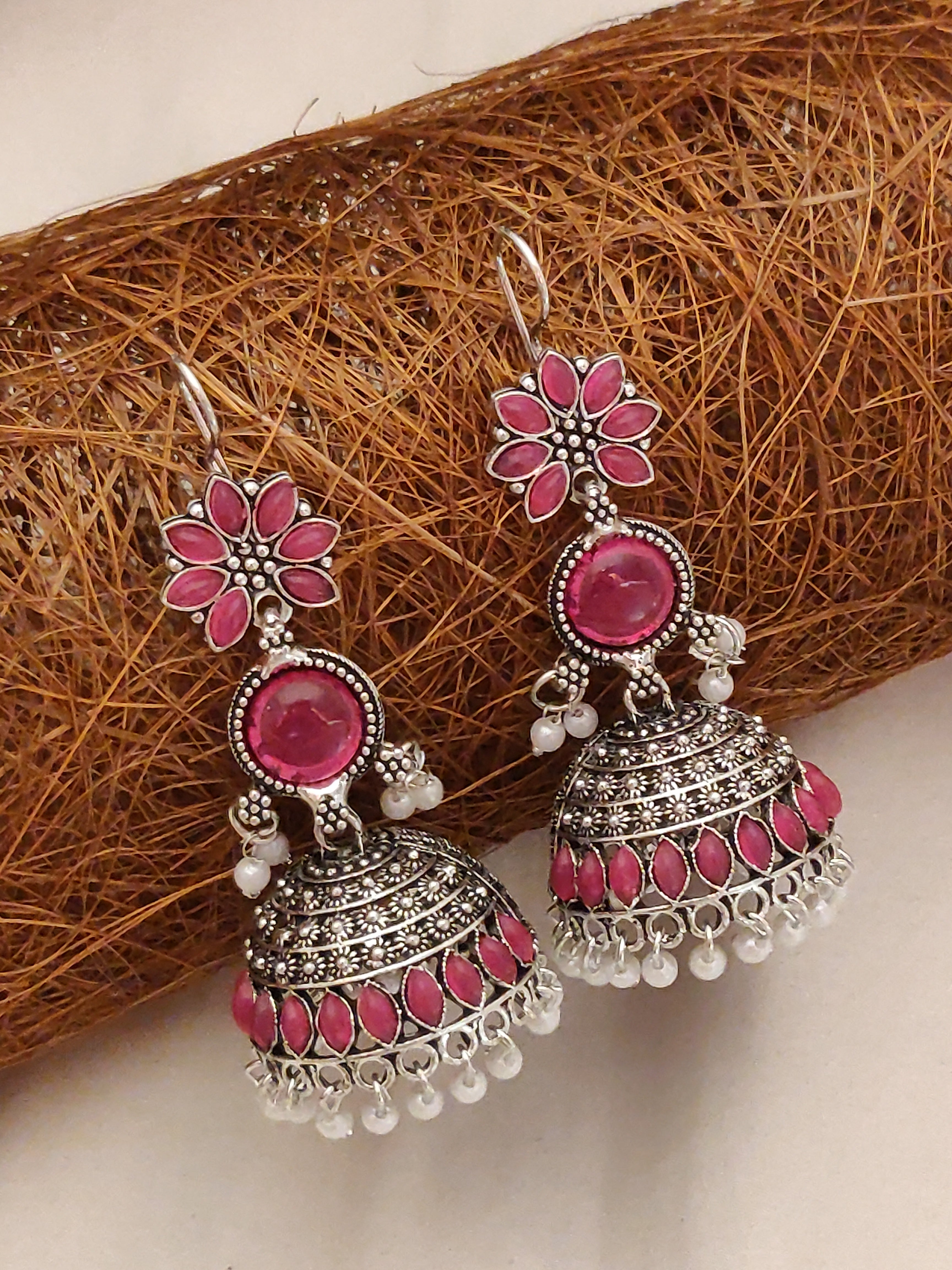 Trending Big Size Jhumka Afghani Style Earrings Long Earrings For Women Oxidized Jewelry For Girls German Silver Boho Jhumas Stylish Earring