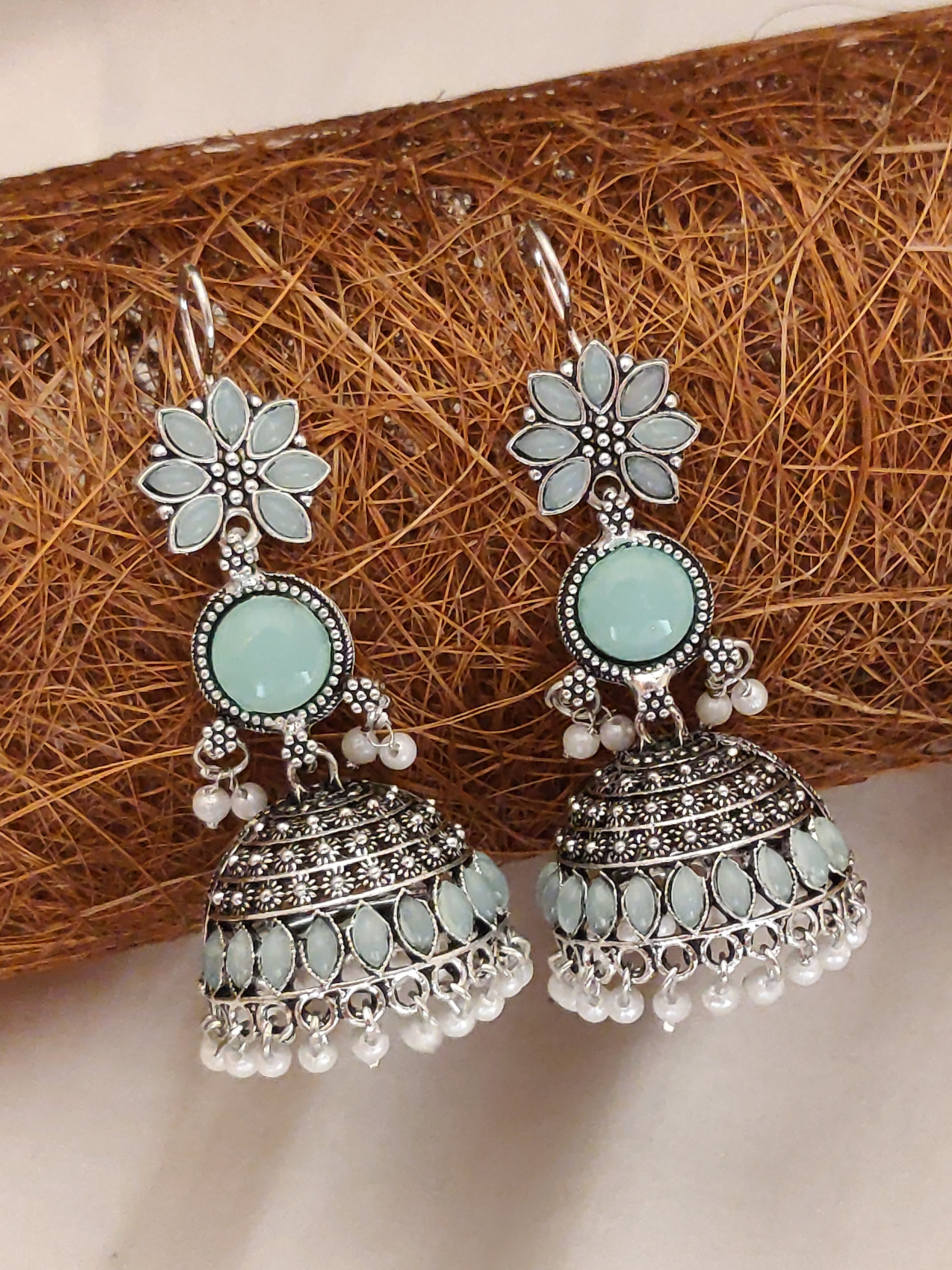 Trending Big Size Jhumka Afghani Style Earrings Long Earrings For Women Oxidized Jewelry For Girls German Silver Boho Jhumas Stylish Earring