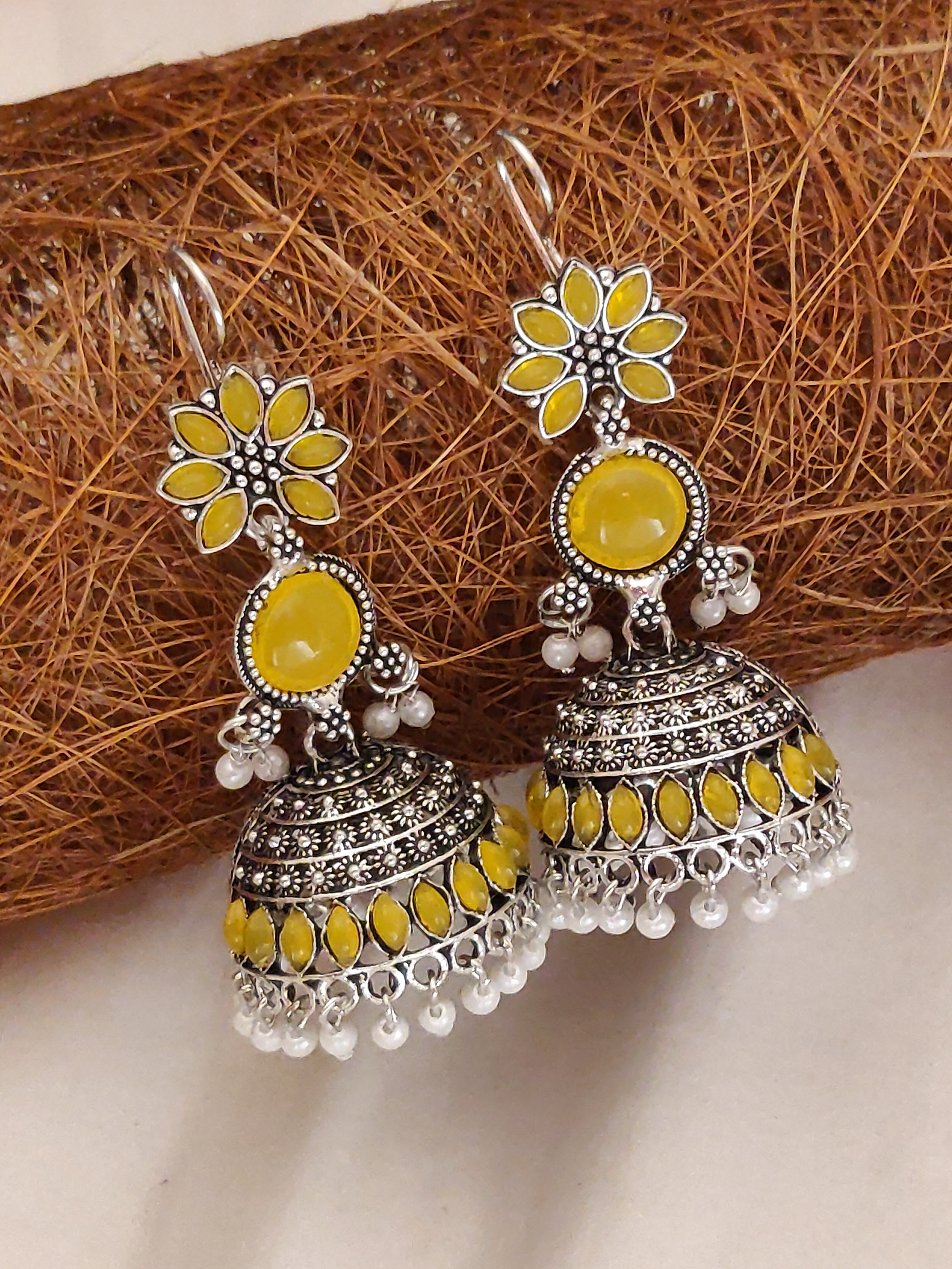 Trending Big Size Jhumka Afghani Style Earrings Long Earrings For Women Oxidized Jewelry For Girls German Silver Boho Jhumas Stylish Earring