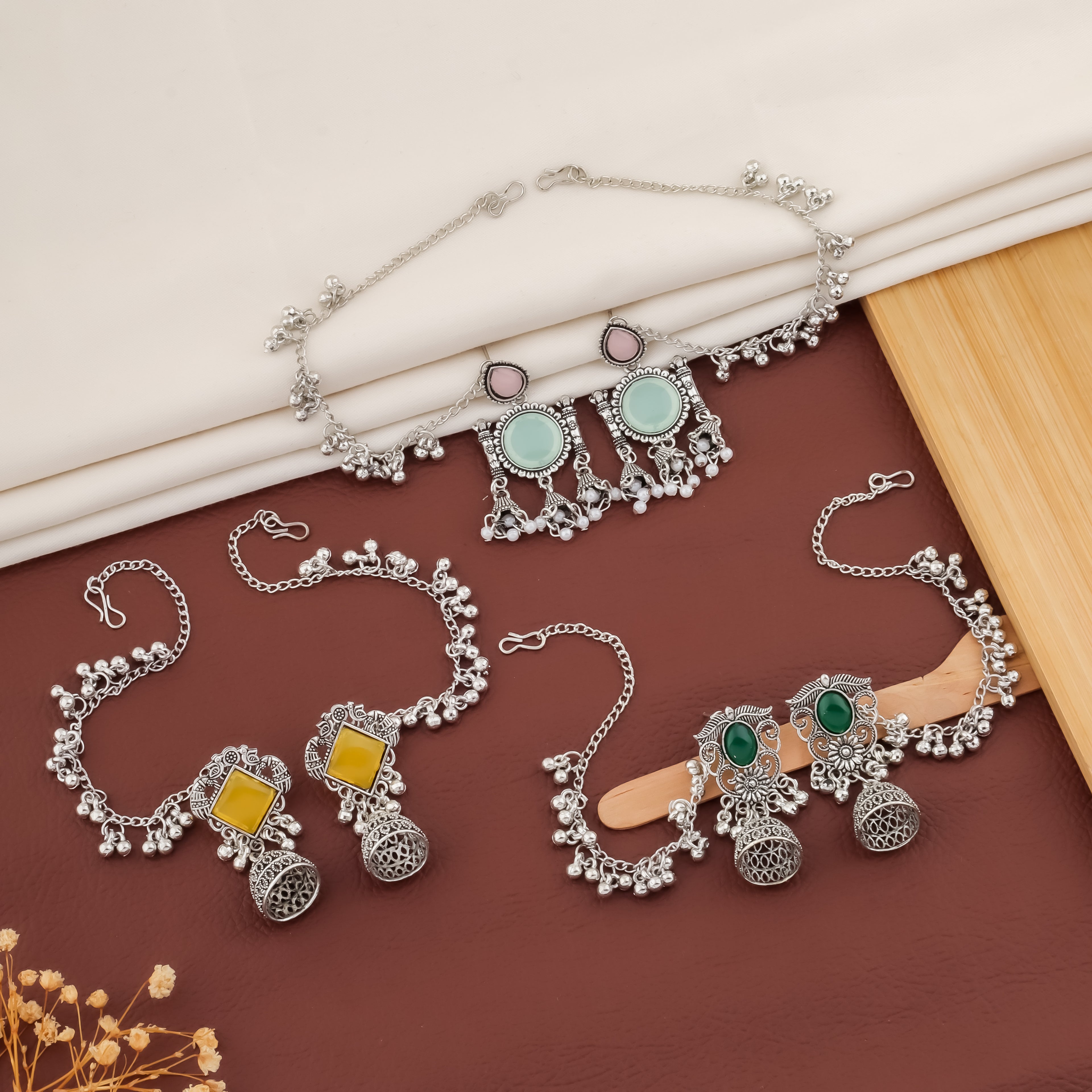 silver jhumki | bahubali jhumki earring