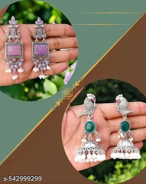 Combo of 2 Pair New Latest Design & Dangles Hoop Jhumka