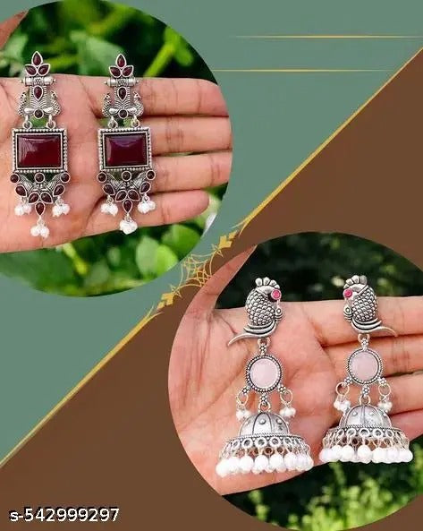 Combo of 2 Pair New Latest Design & Dangles Hoop Jhumka