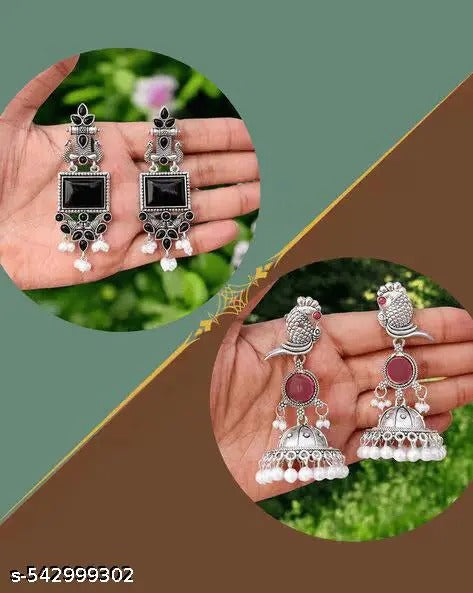 Combo of 2 Pair New Latest Design & Dangles Hoop Jhumka